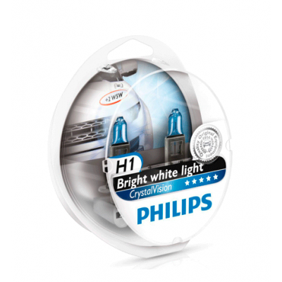 Галогеновая лампа Philips H1 Crystal Vision 4300К набор